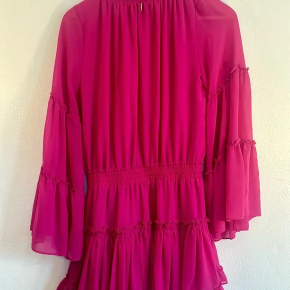 Misa Los Angeles Fuchsia Long Sleeve Dress